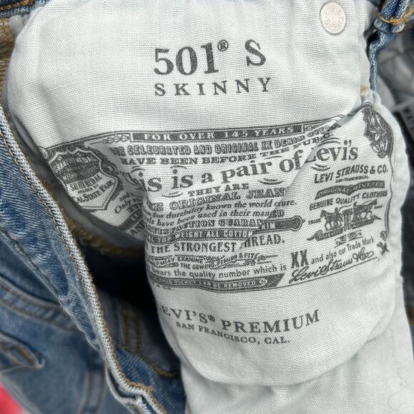 Levi's Premium 501 Skinny Jeans - 24 x 30 - New with tag - Picture 9 of 11